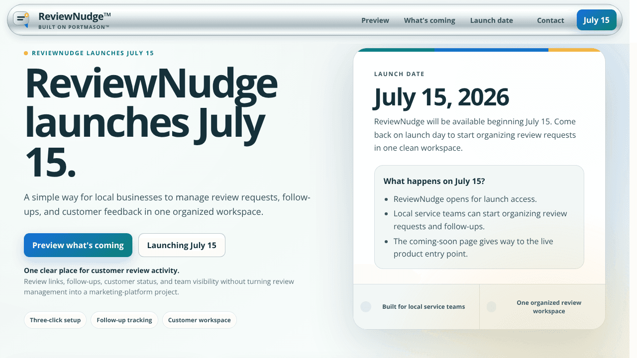ReviewNudge website screenshot