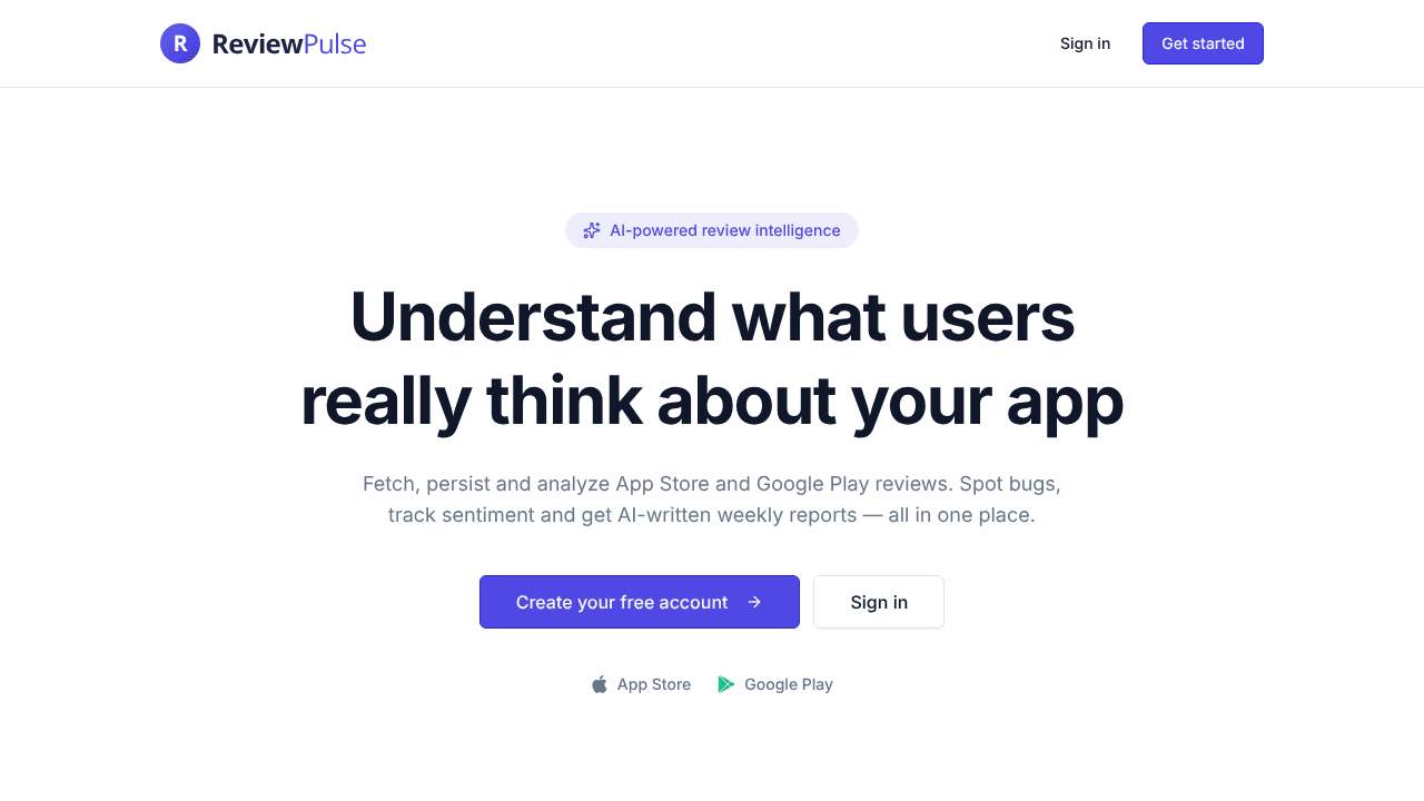 ReviewPulse website screenshot