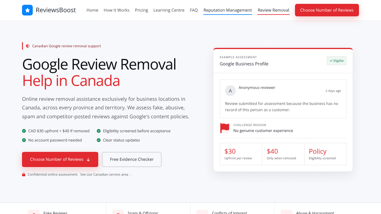 ReviewsBoost website screenshot