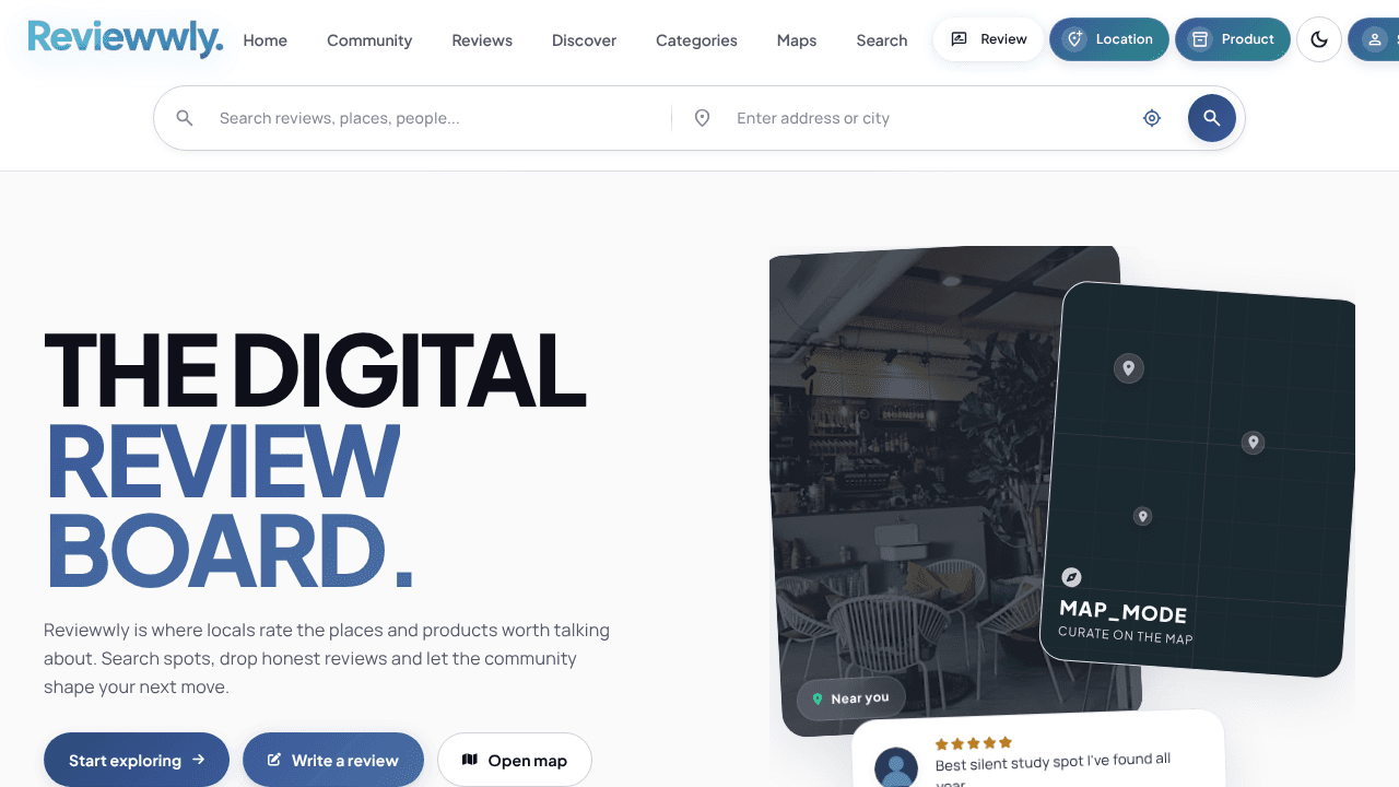 Reviewwly website screenshot