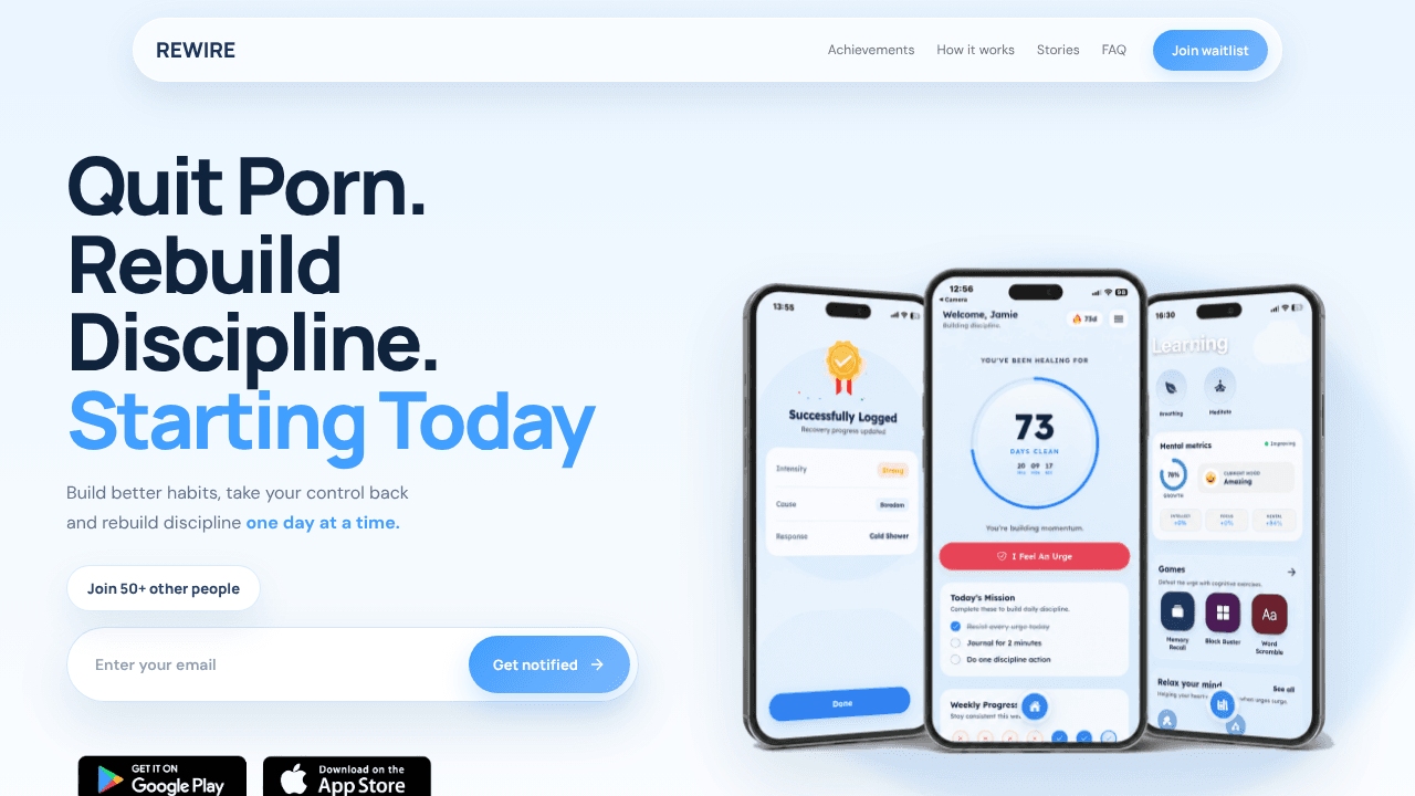 Rewire — Break the cycle.  website screenshot