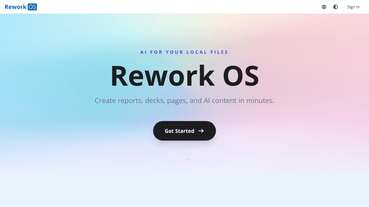 Rework OS website screenshot