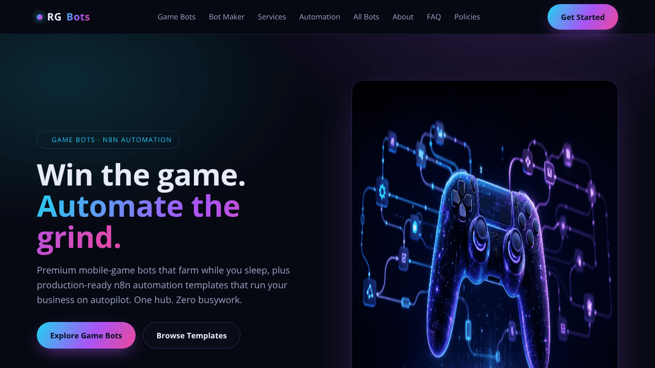 RGbots  website screenshot