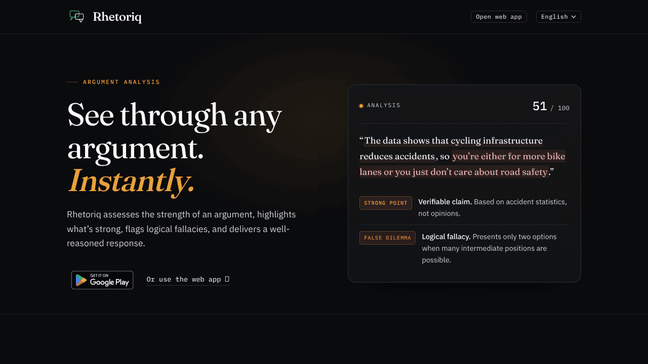 Rhetoriq website screenshot