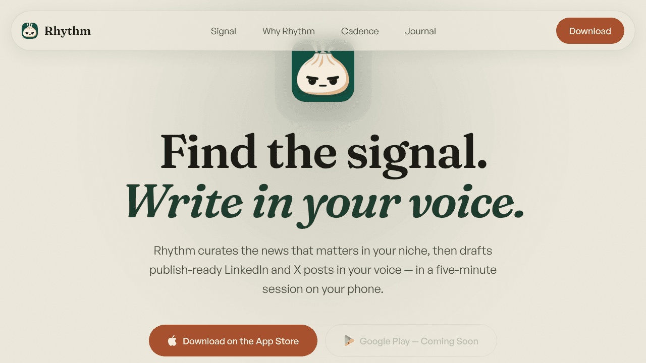 Rhythm website screenshot
