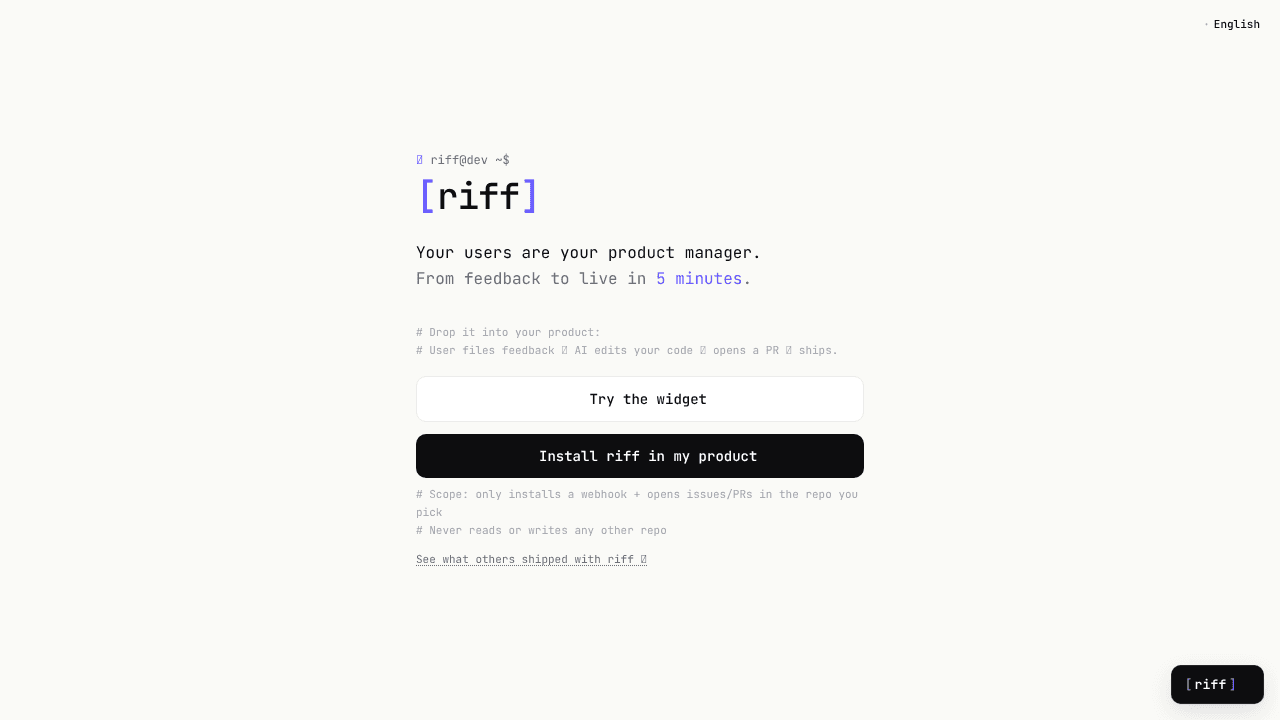 RiffDev  website screenshot