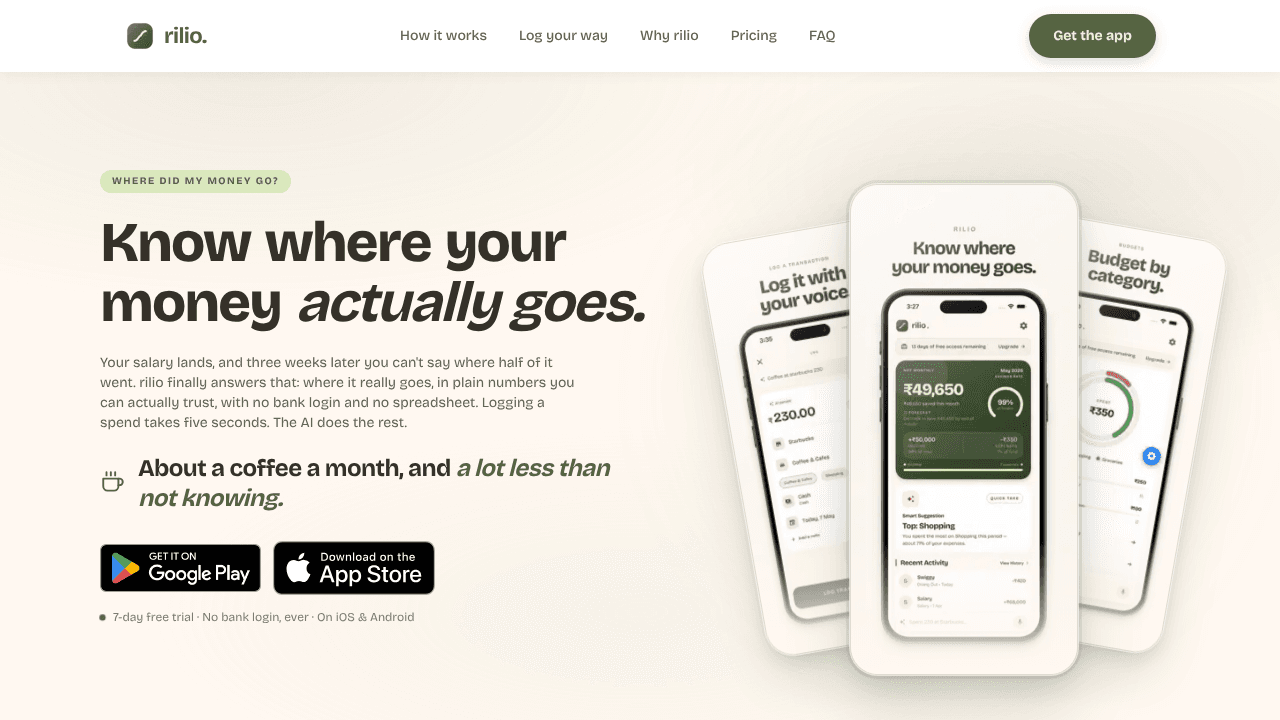 rilio website screenshot