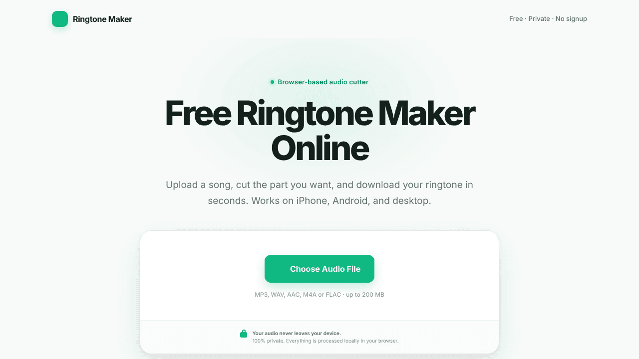Ringtone Maker website screenshot