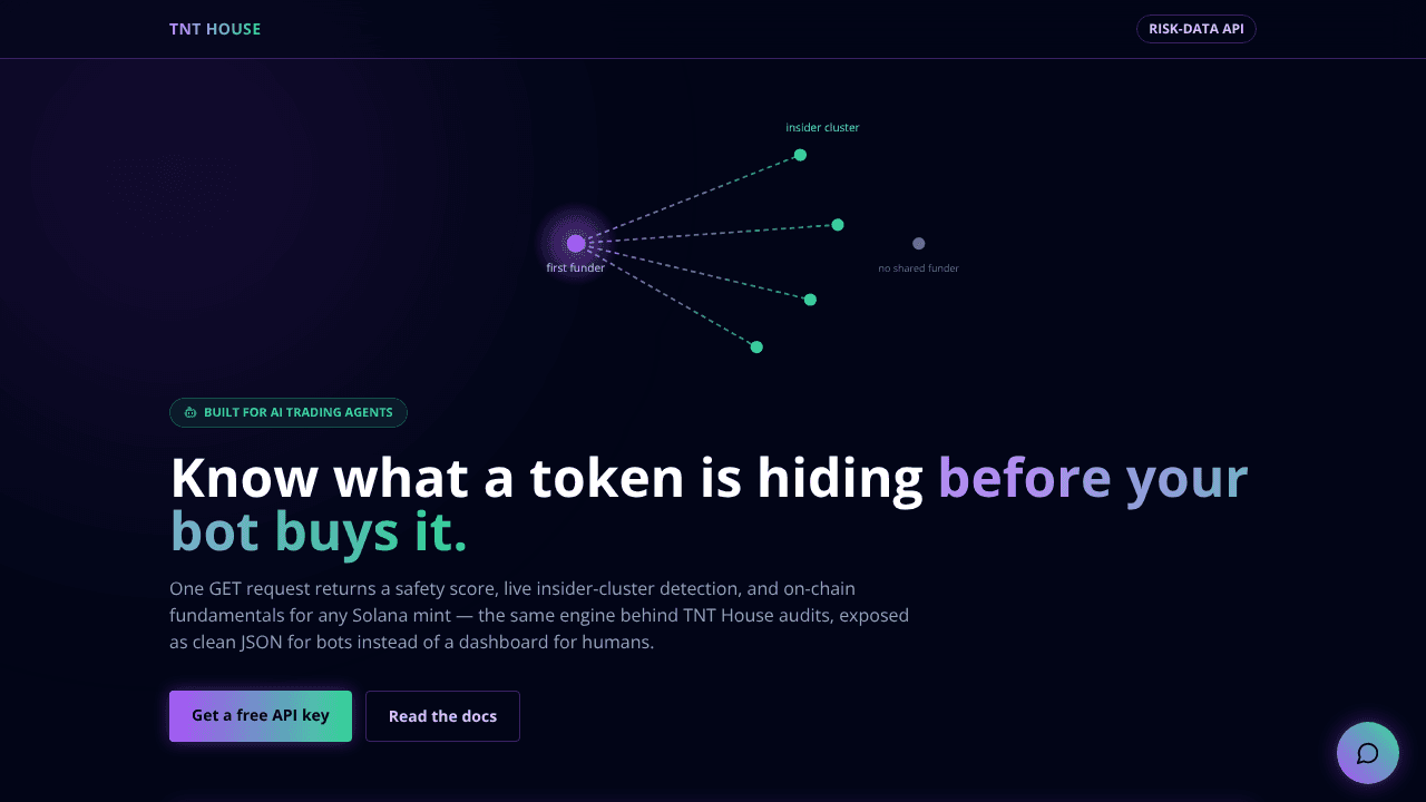 Risk-Data API website screenshot