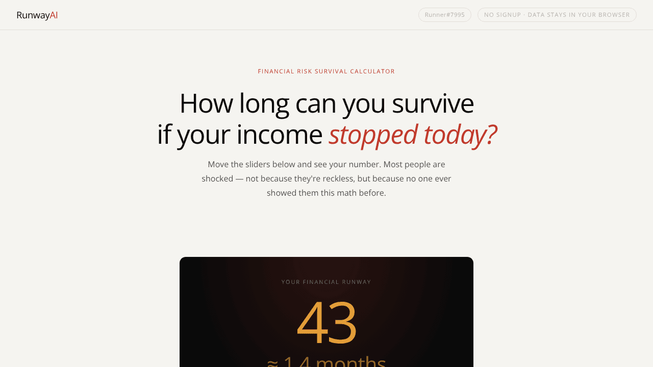 Risk Runway website screenshot