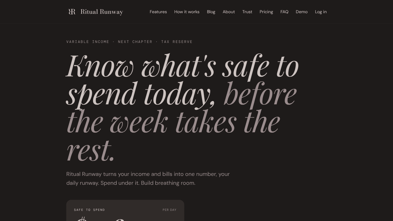 Ritual Runway website screenshot