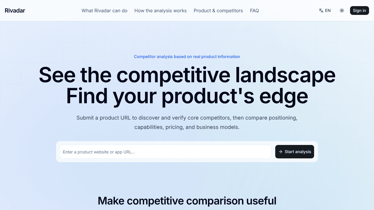 Rivadar website screenshot