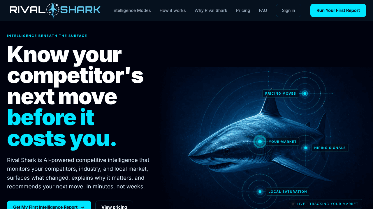 Rival Shark website screenshot