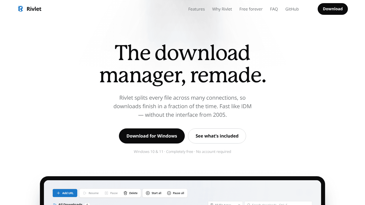 Rivlet website screenshot