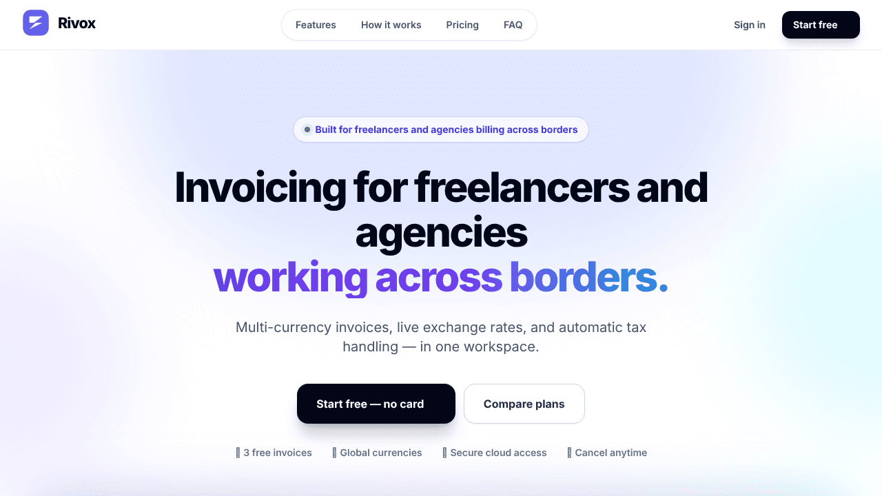 Rivox — Business, Billing & Payments website screenshot