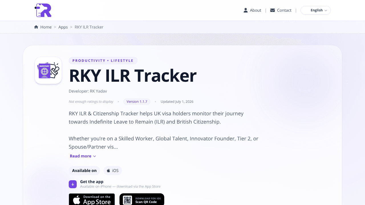 RKY ILR Tracker website screenshot
