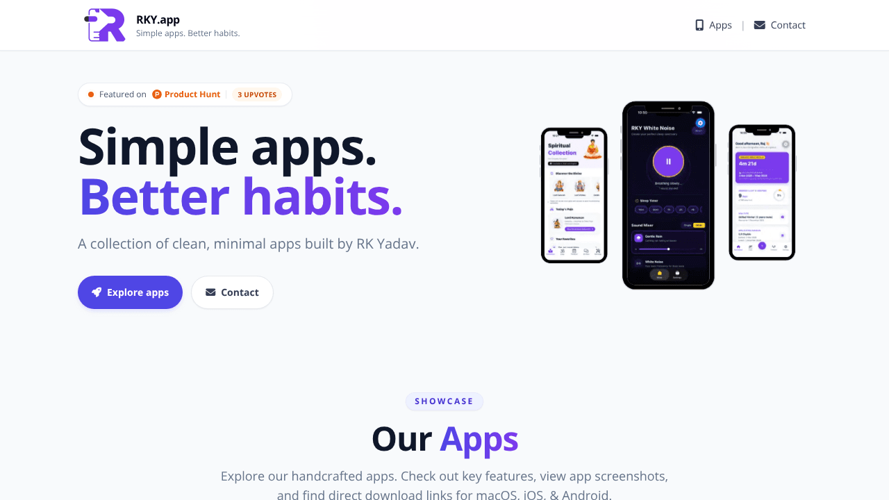 RKY Water Reminder website screenshot
