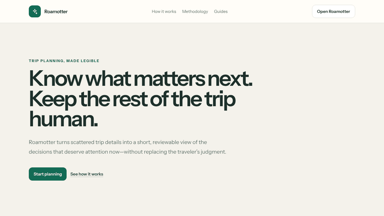 Roamotter website screenshot