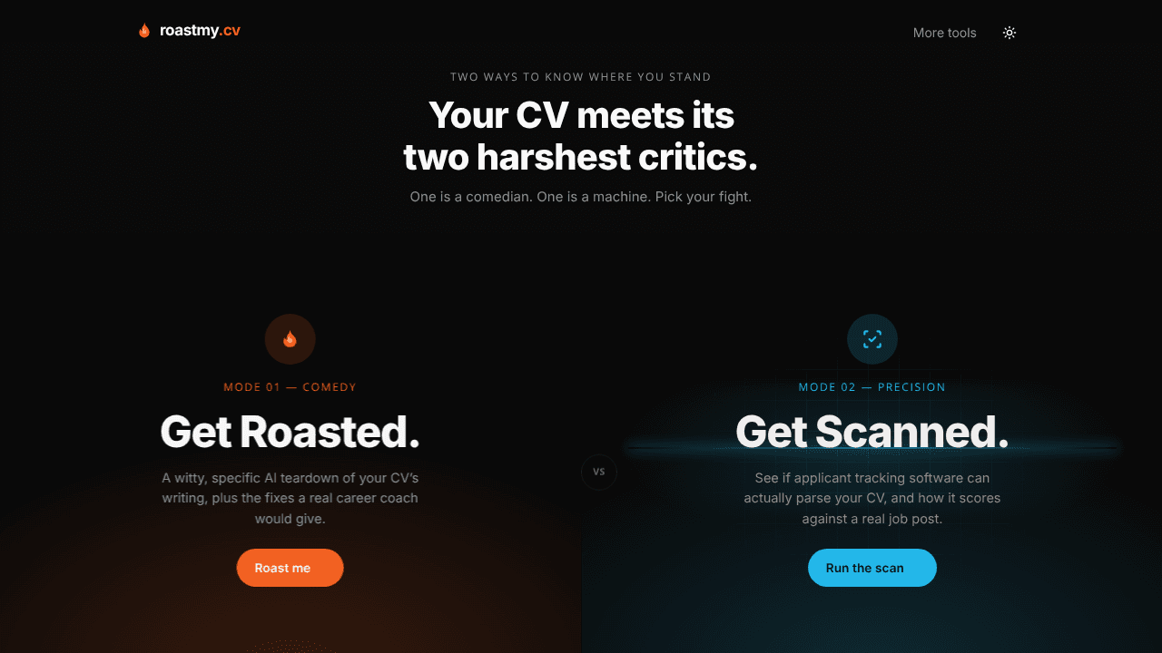 roastmy.cv website screenshot