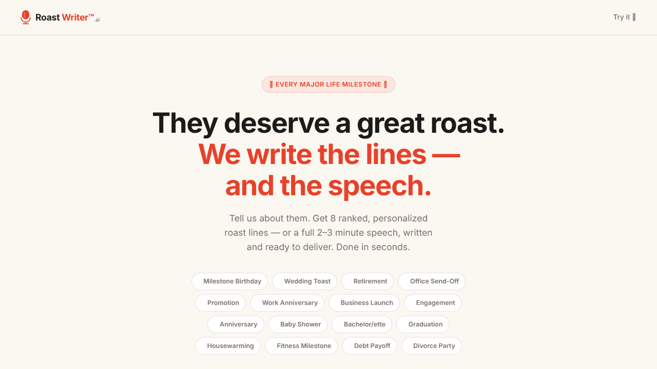 RoastWriter website screenshot