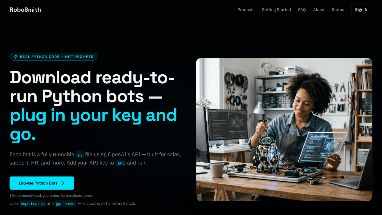 Robosmith website screenshot