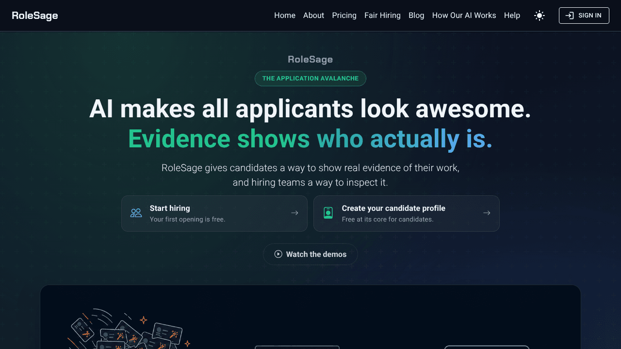 RoleSage website screenshot