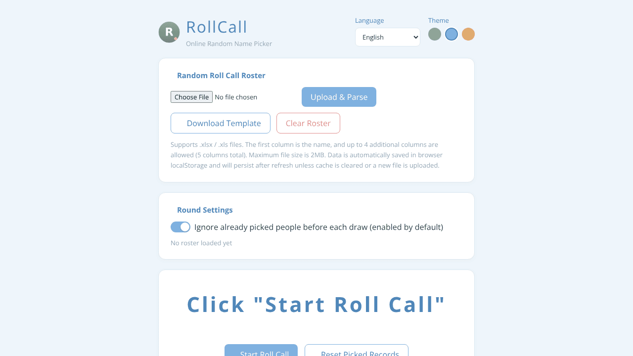 RollCall website screenshot
