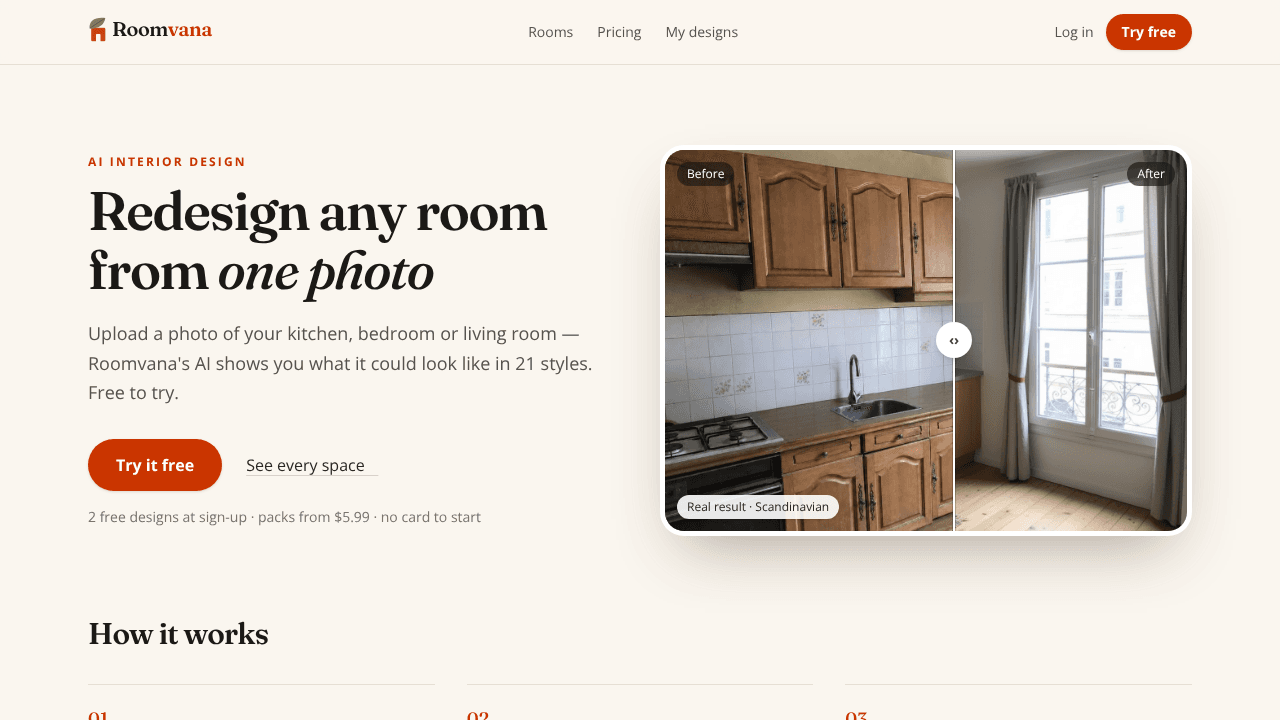 Roomvana website screenshot