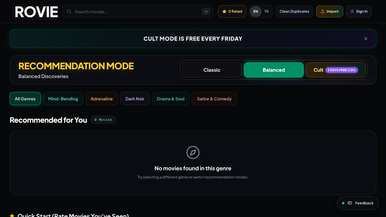 Rovie website screenshot