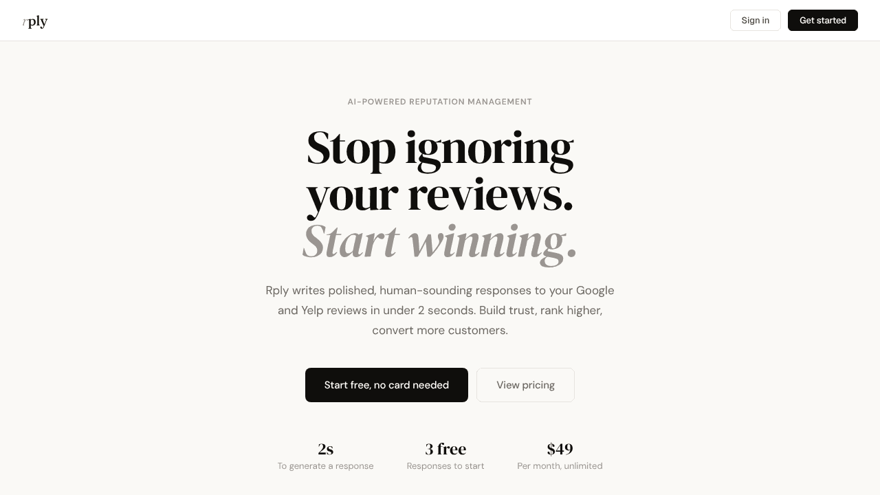 Rply website screenshot