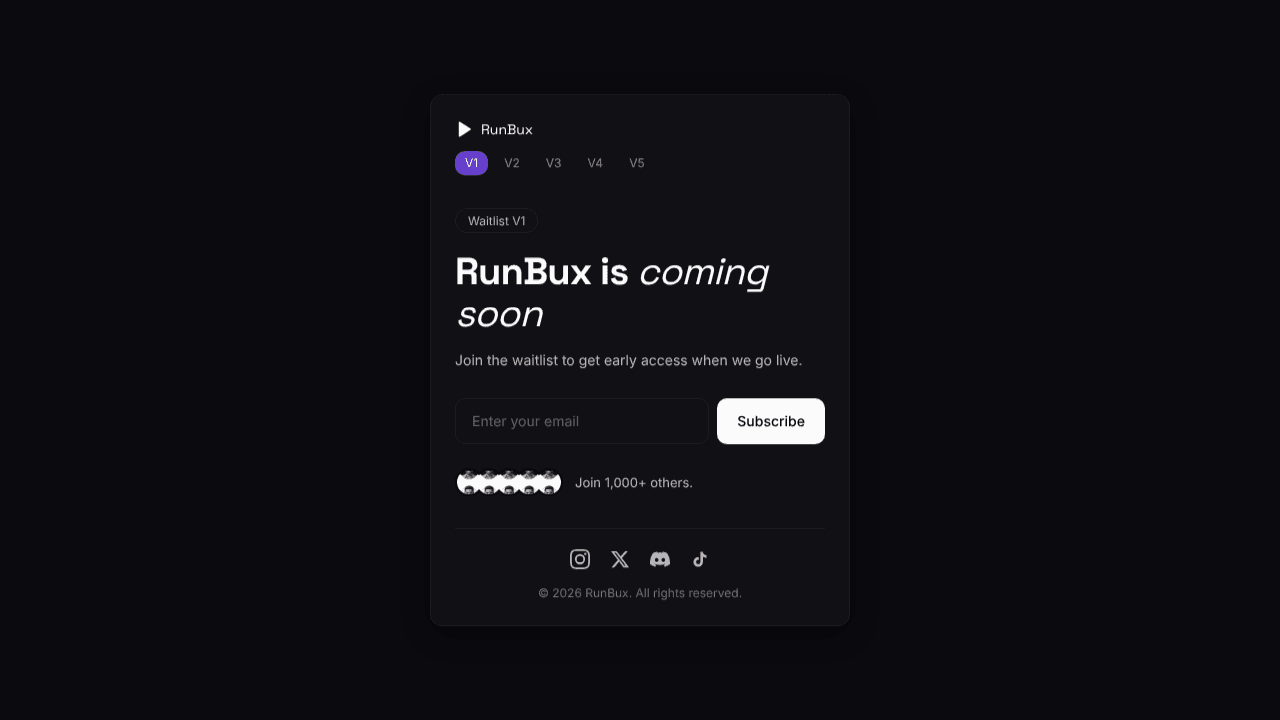 RunBux website screenshot