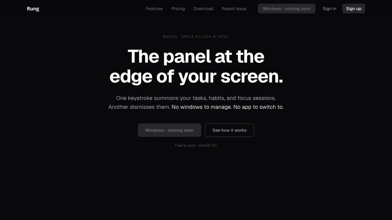 Rung website screenshot