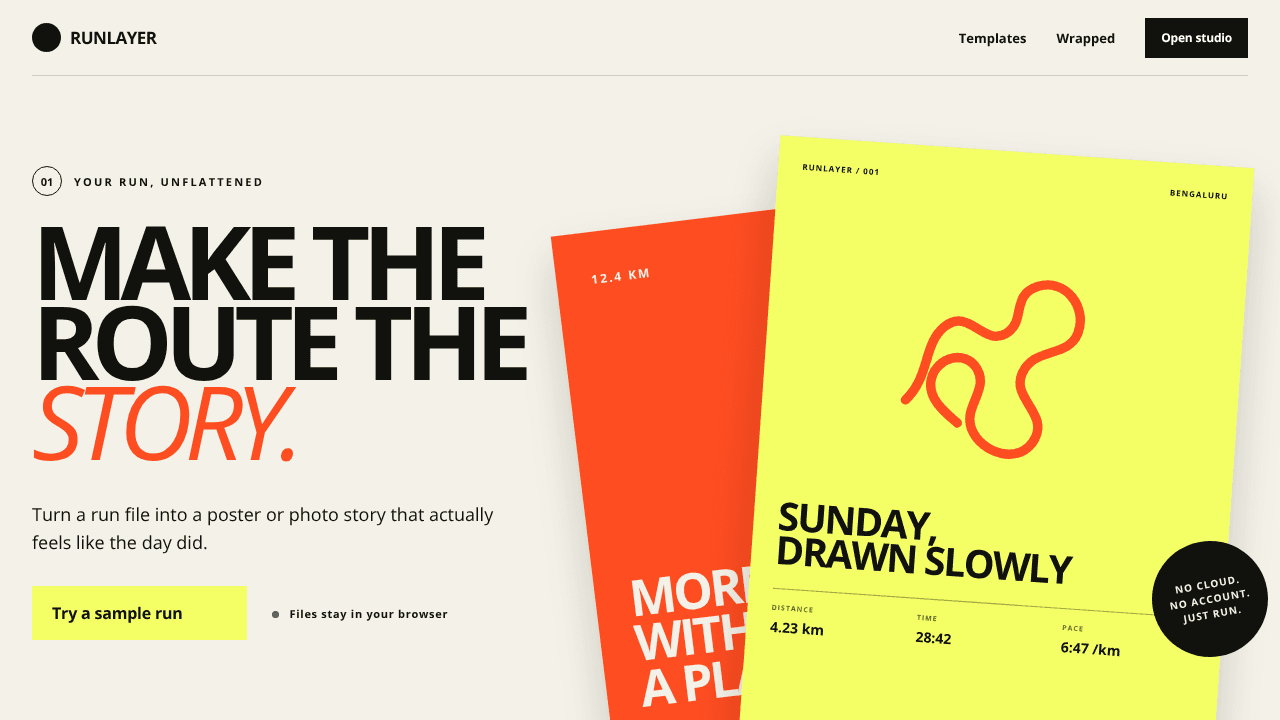 RunLayer Studio website screenshot