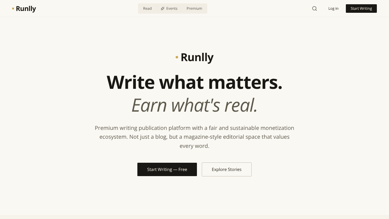 Runlly website screenshot