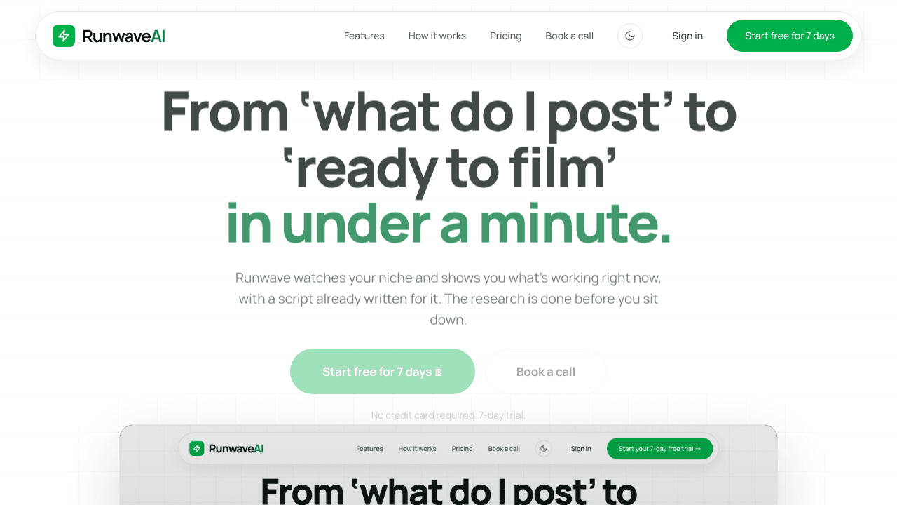 Runwave AI website screenshot