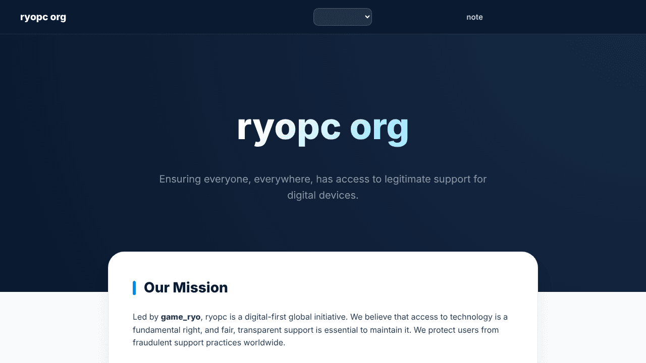 ryopc – PC Support Network website screenshot