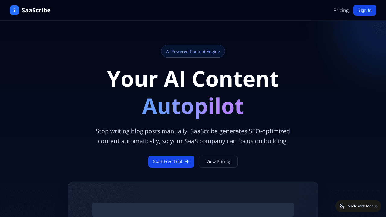 Saascribe  website screenshot