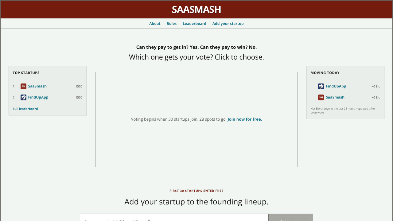 SaaSmash website screenshot