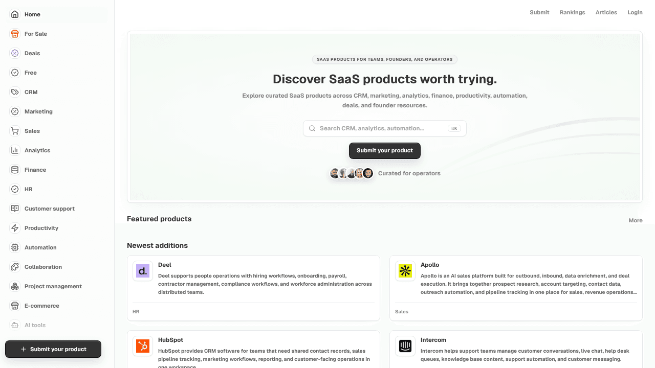 SaaSRove website screenshot
