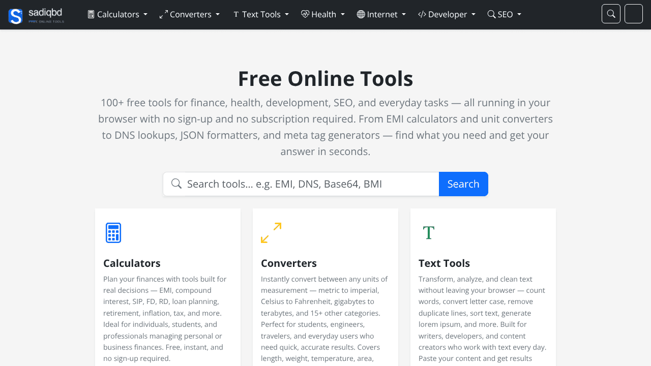 sadiqbd.com website screenshot