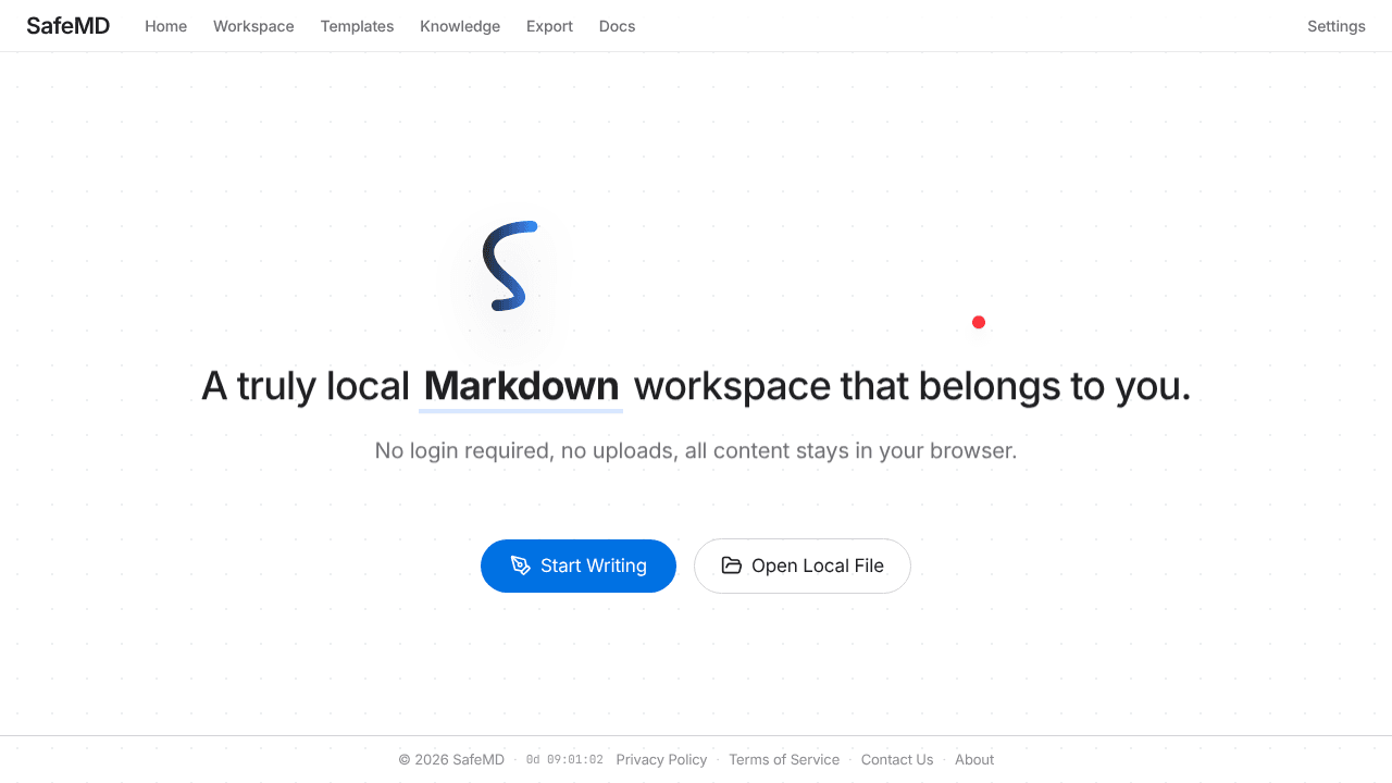 SafeMD website screenshot
