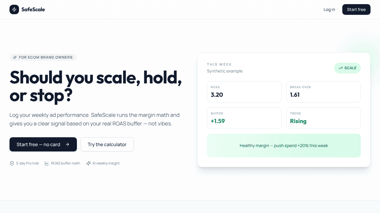 Safescale website screenshot