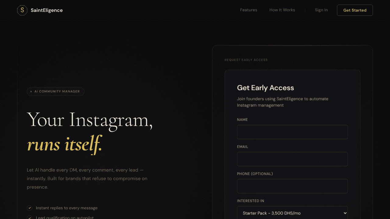 SAINTELIGENCE CM website screenshot