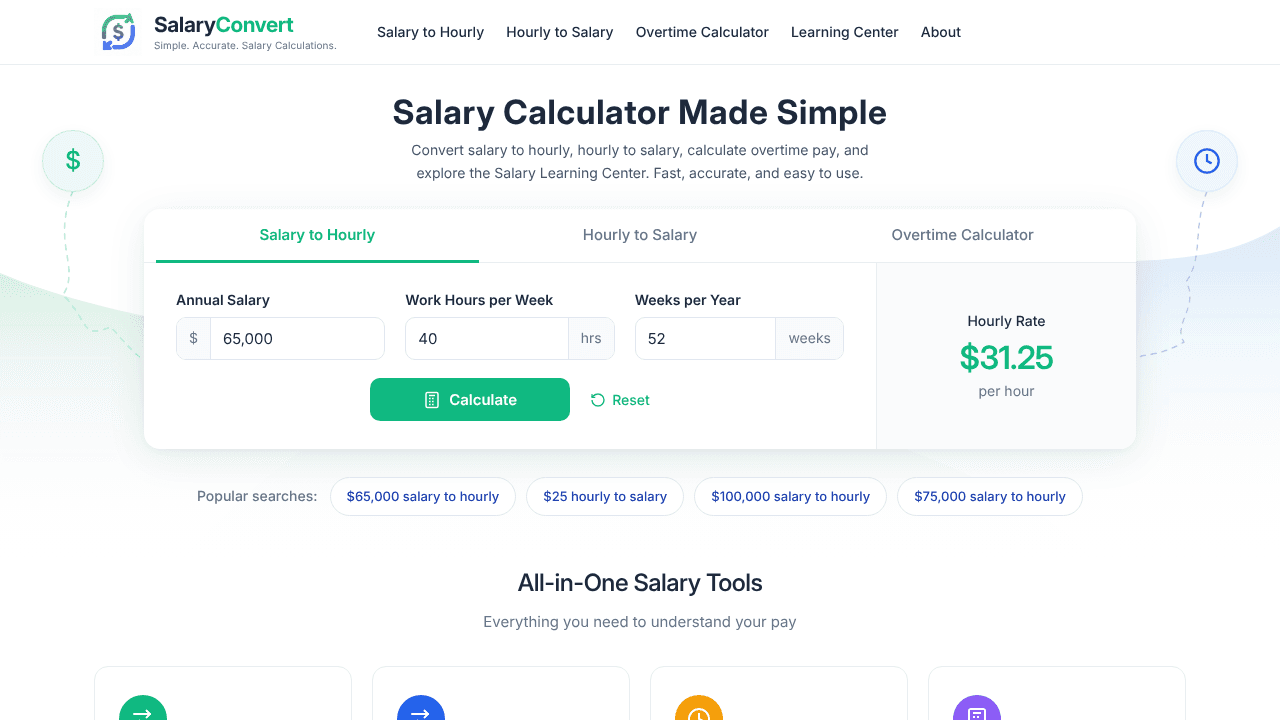 SalaryConvert website screenshot