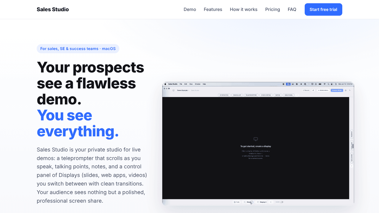 Sales Studio website screenshot
