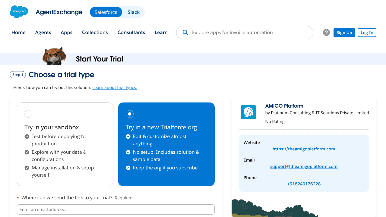 Salesforce AppExchange website screenshot