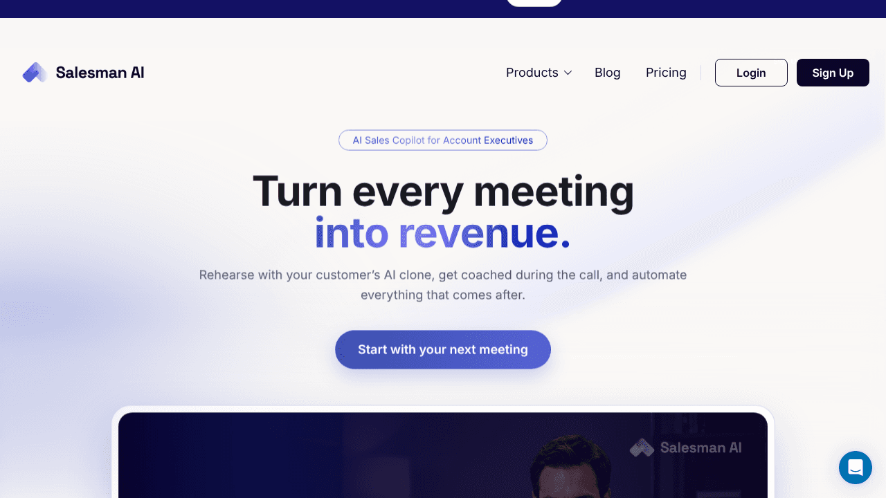 Salesman AI website screenshot