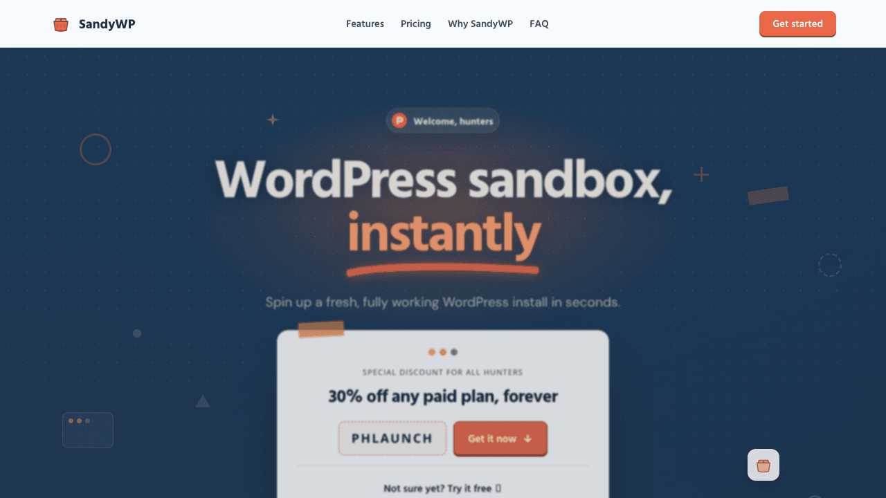 SandyWP website screenshot