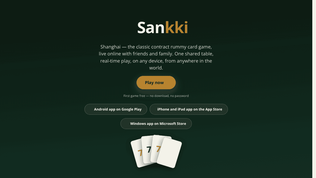 Sankki website screenshot