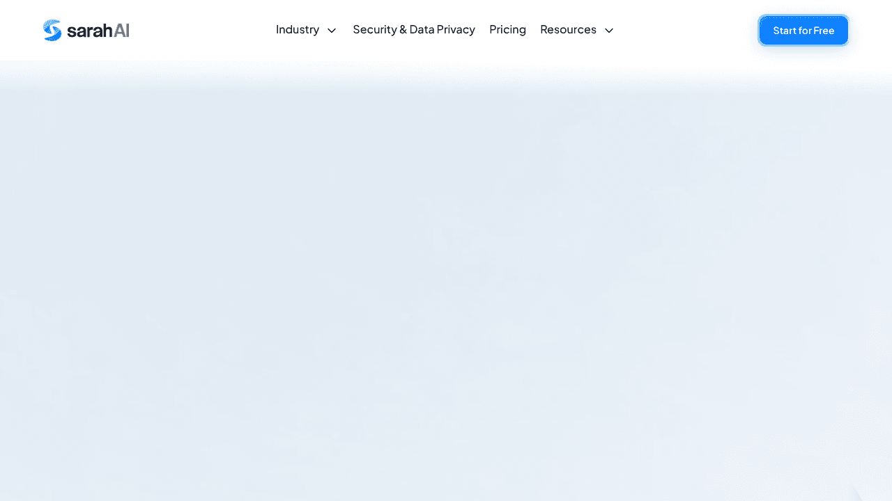 SarahAI website screenshot